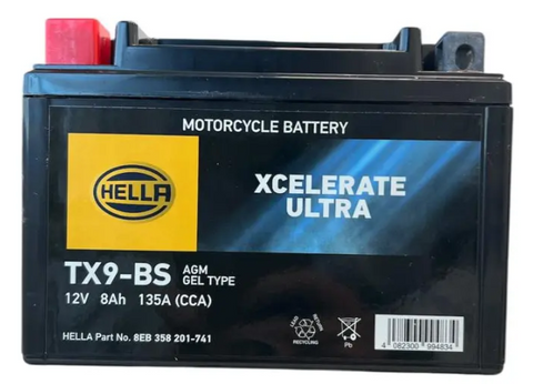 Bateria Moto Hella YT9A Agm Pulsar Ns200,duke200,gsr60,dominar 400